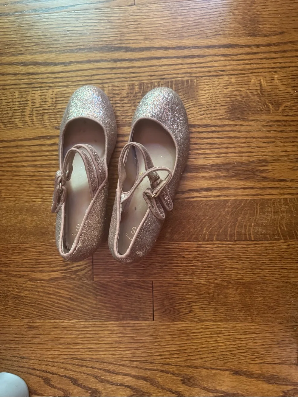 Kids Glitter Mary Jane Shoes in Rose Gold - SO
